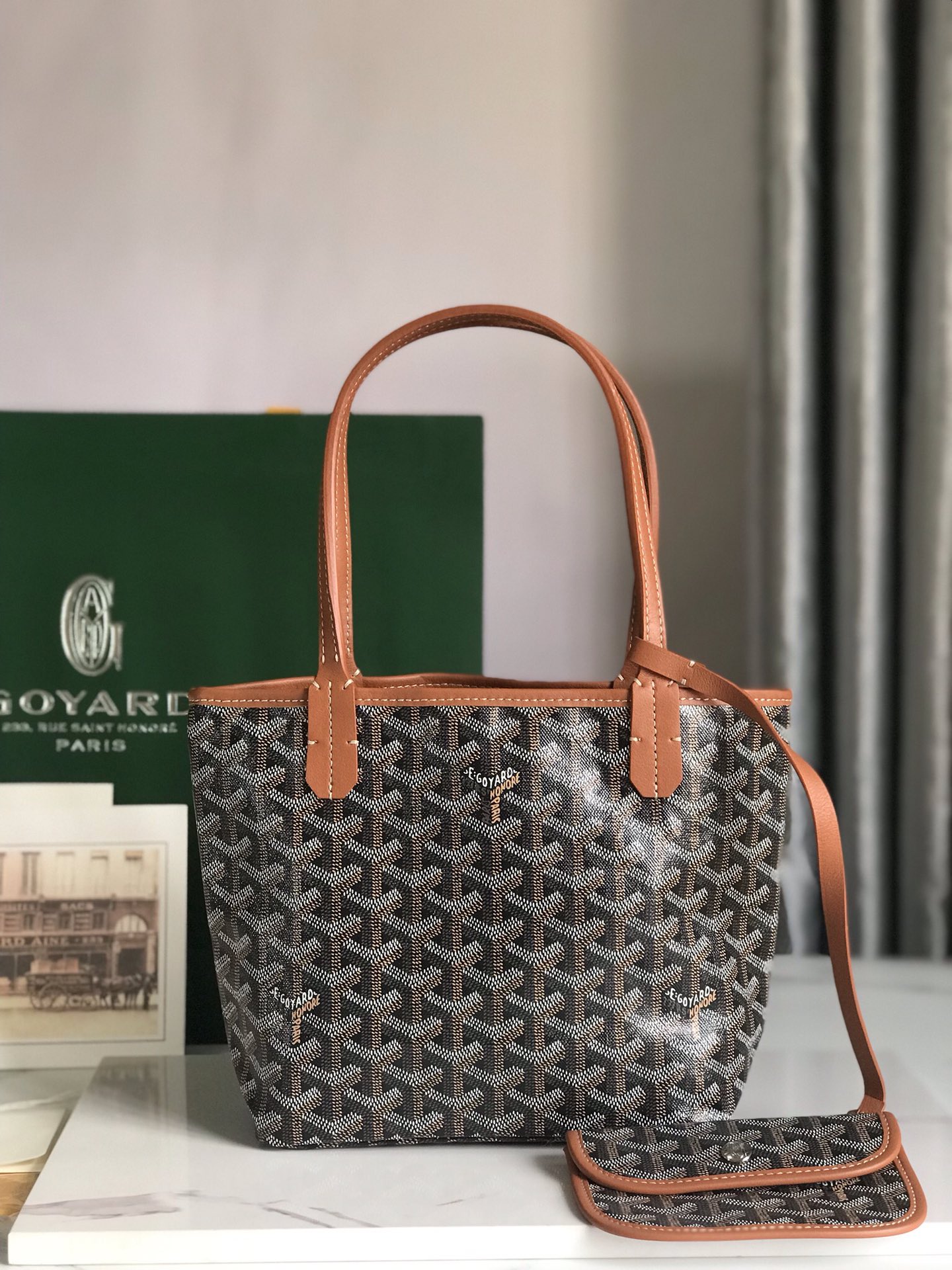 Anjou leather handbag Goyard Black in Leather – 44132706
