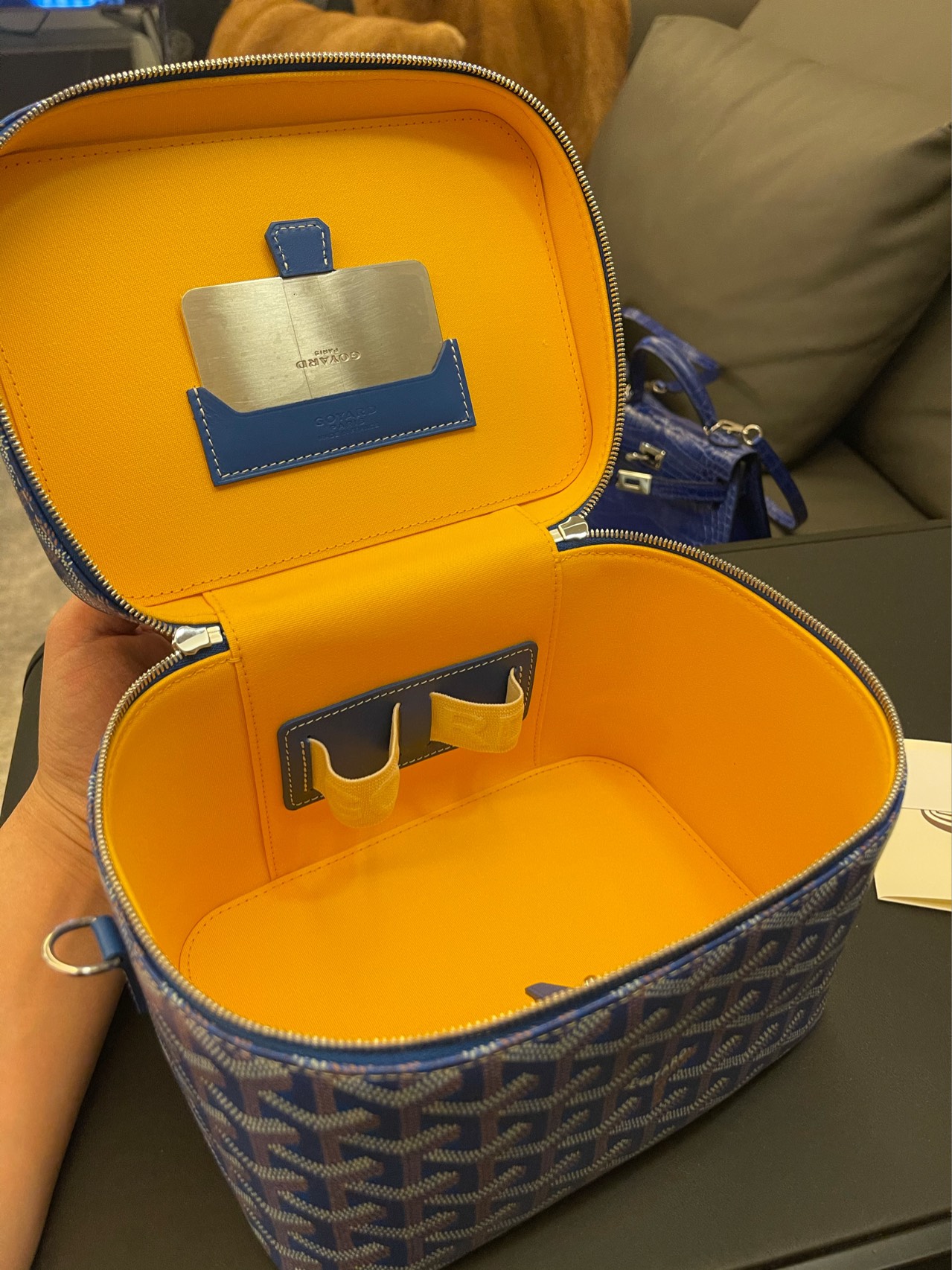 GOYARD Goyardine Muse Vanity Case blue