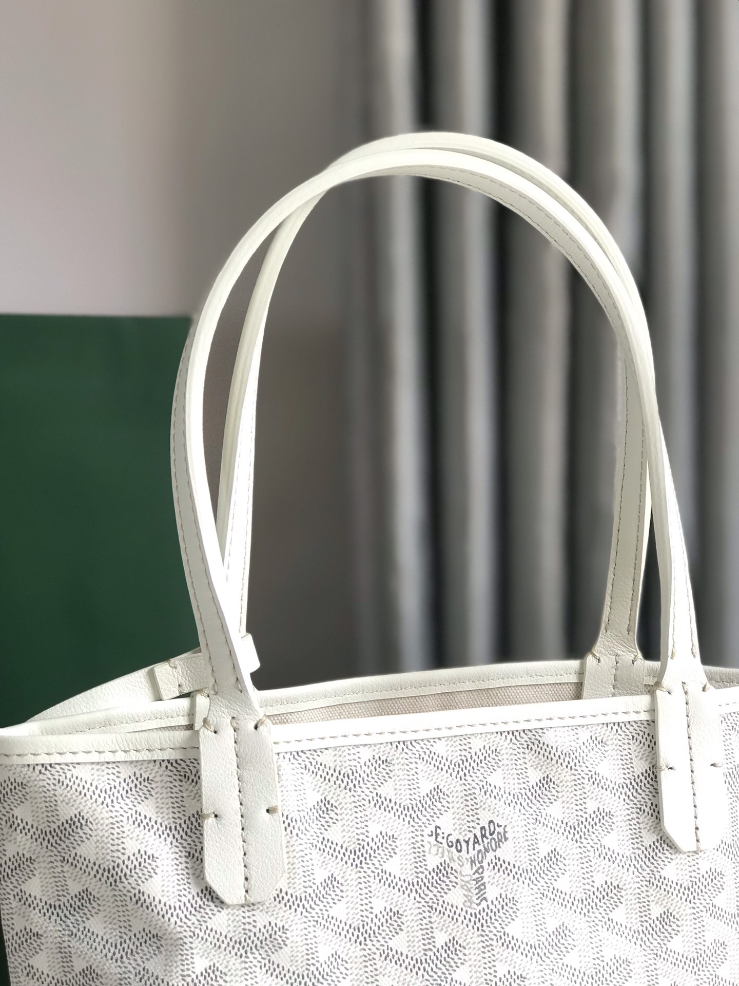 Goyard White Mini Goyardine Reversible Anjou Leather Cloth