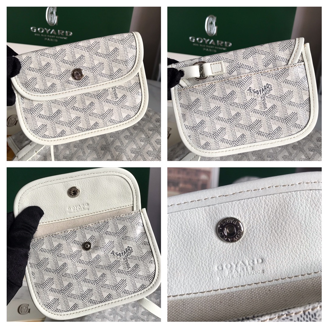 Goyard White Mini Goyardine Reversible Anjou Leather Cloth