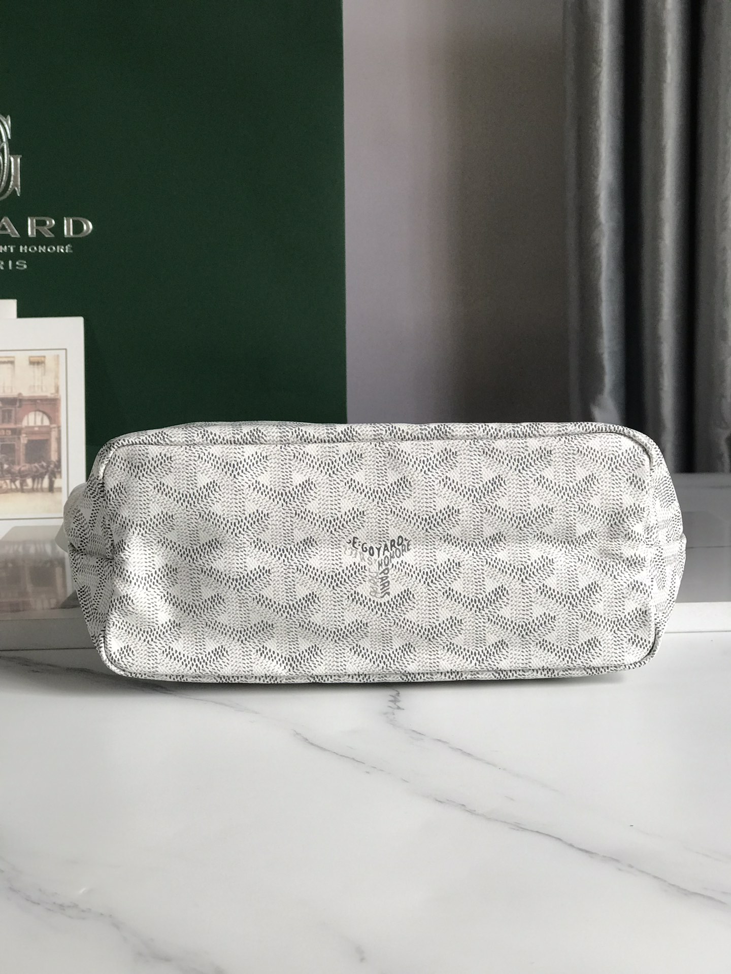 Goyard White Mini Goyardine Reversible Anjou Leather Cloth