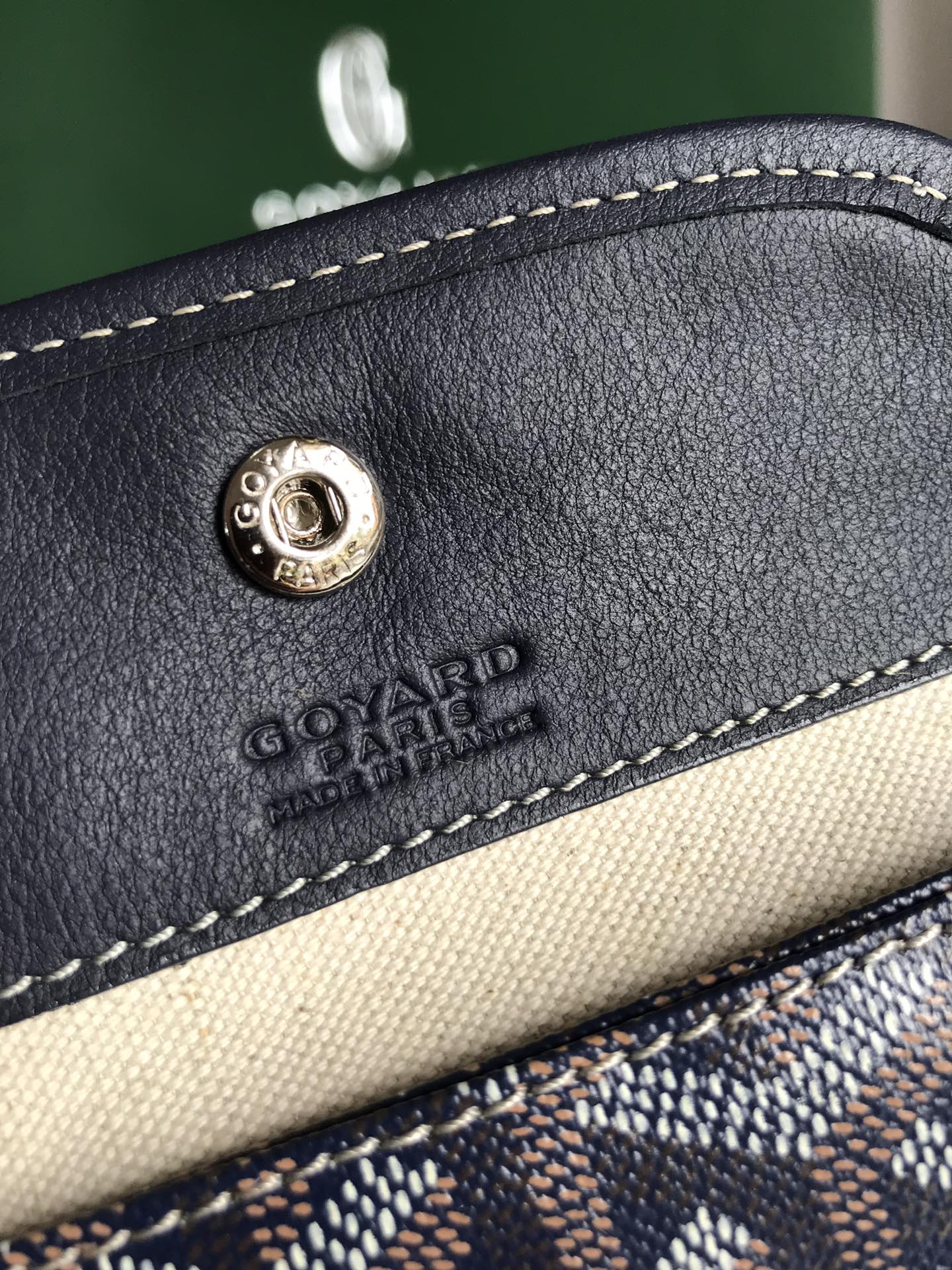 GOYARD Goyardine Reversible Mini Anjou Navy 1640367