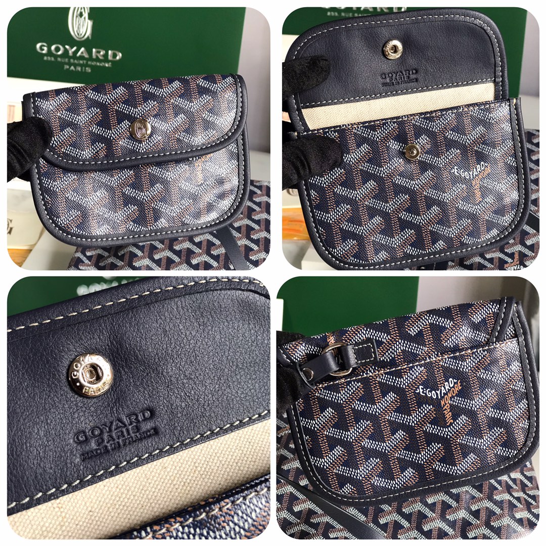 GOYARD Goyardine Reversible Mini Anjou Navy 1640367