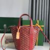Goyard Goyardine Belharra PM Coral Tote Palladium bag red