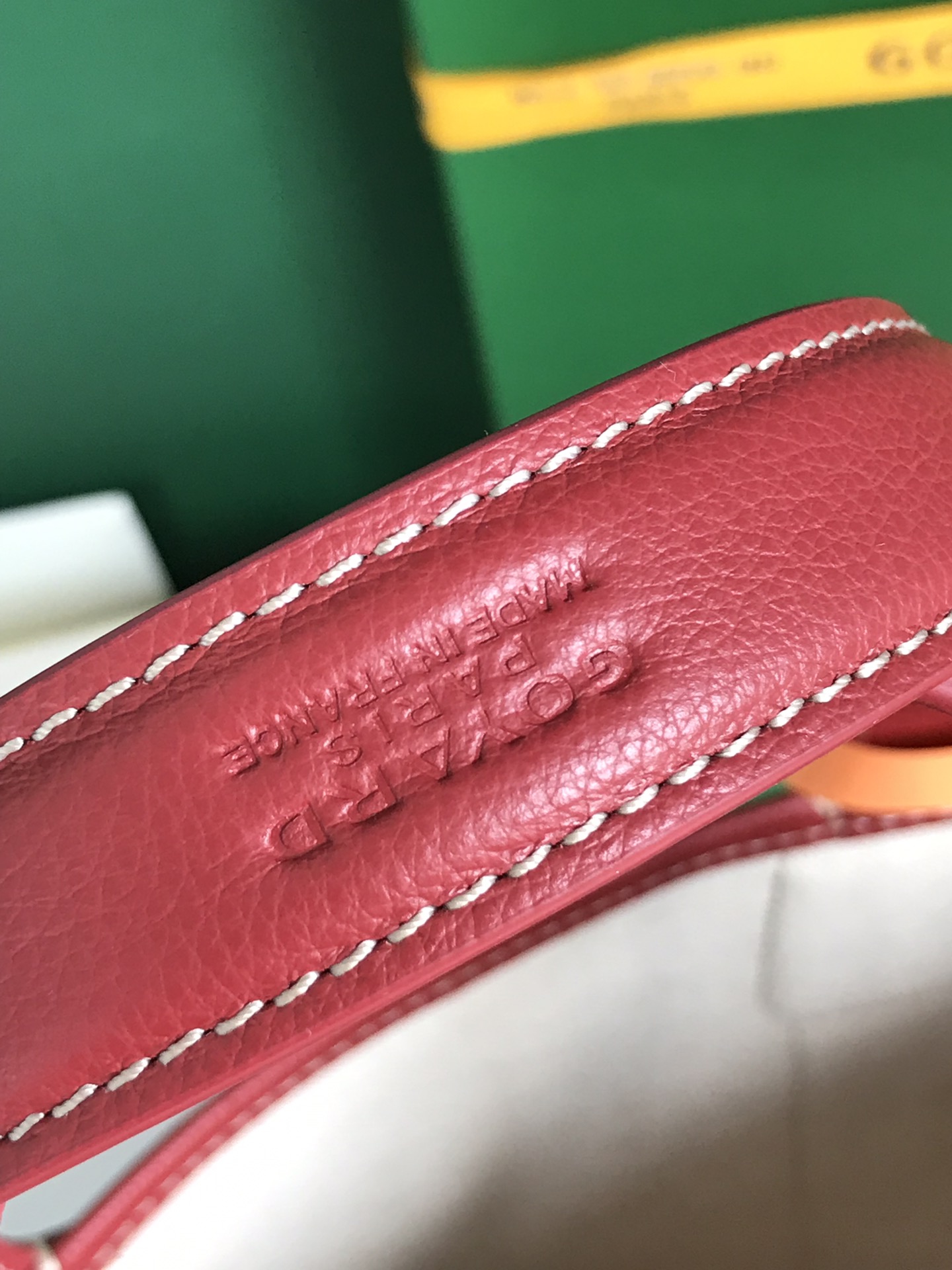 Goyard Goyardine Belharra PM Coral Tote Palladium bag red
