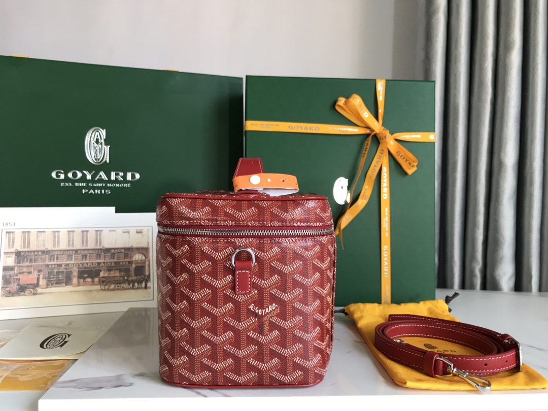 Goyard Red Goyardine Muse Vanity Case Cloth Cloth