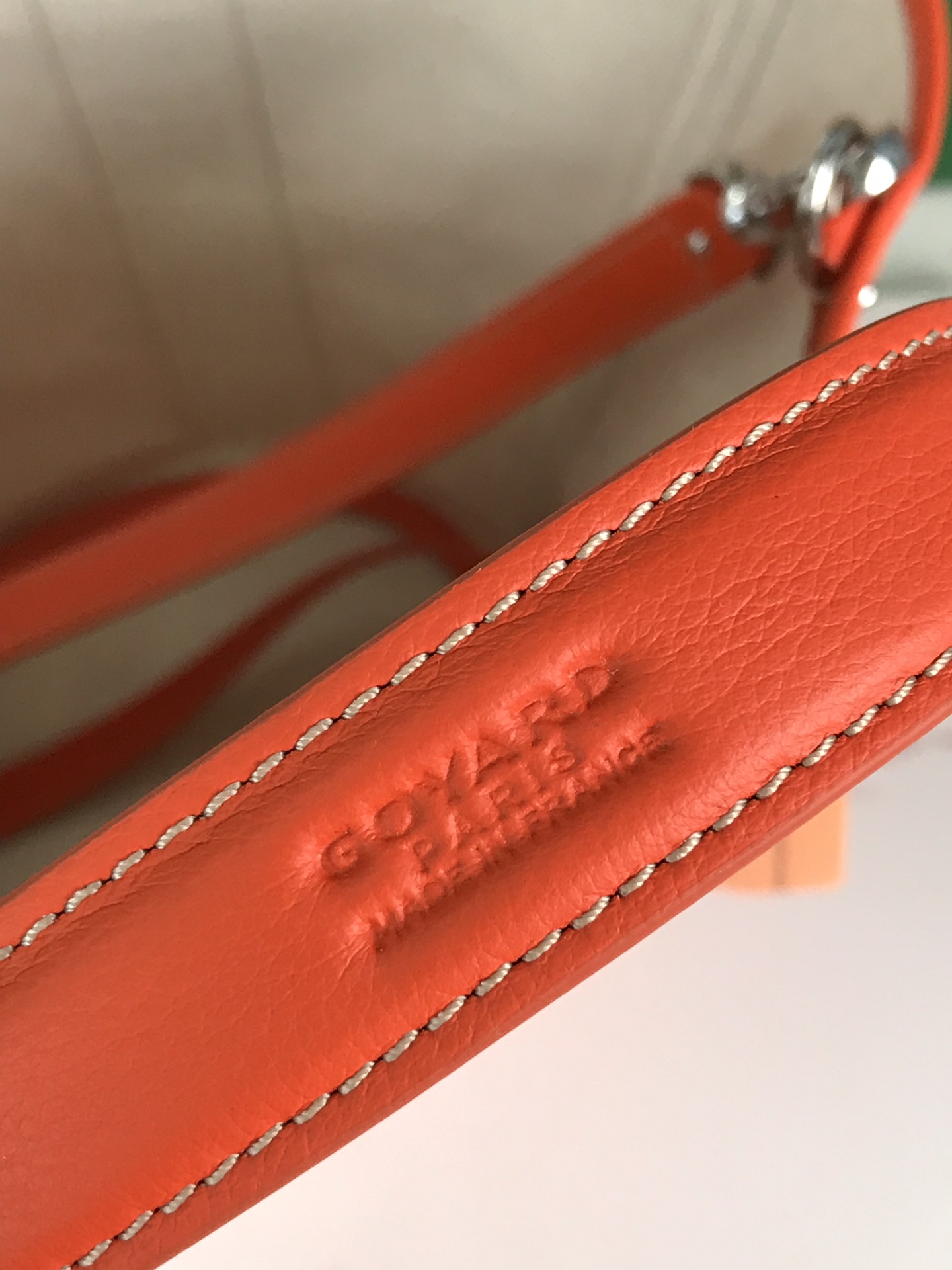 Goyard Goyardine Belharra PM Coral Tote Palladium bag orange