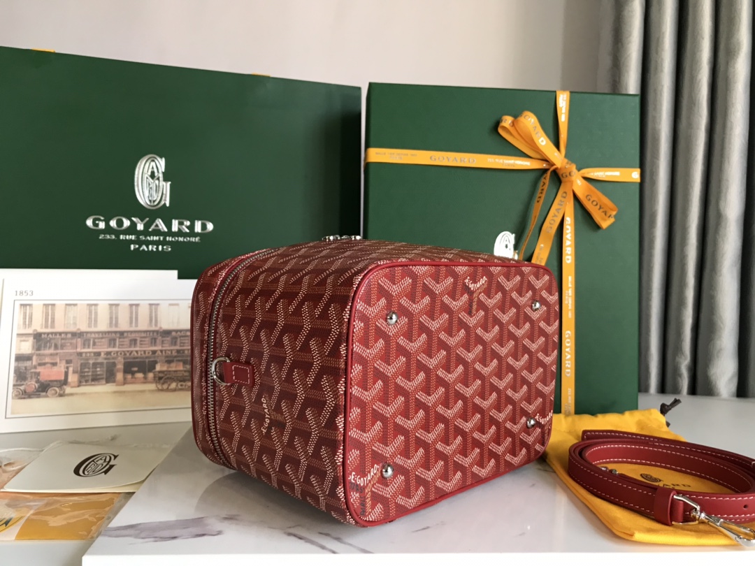 Goyard Red Goyardine Muse Vanity Case Cloth Cloth