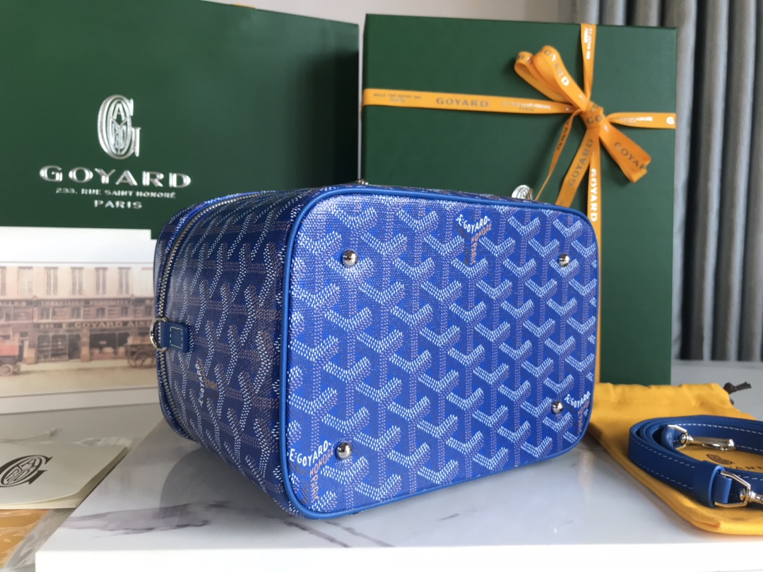 GOYARD Goyardine Muse Vanity Case Sky Blue 1352545