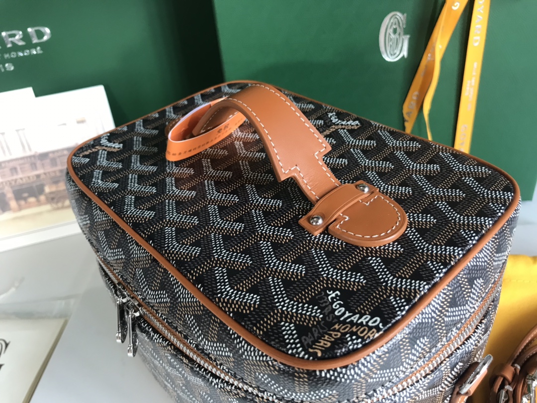 Goyard Vanity Brown Muse Vanity Case Bag Black and Brown Naturel
