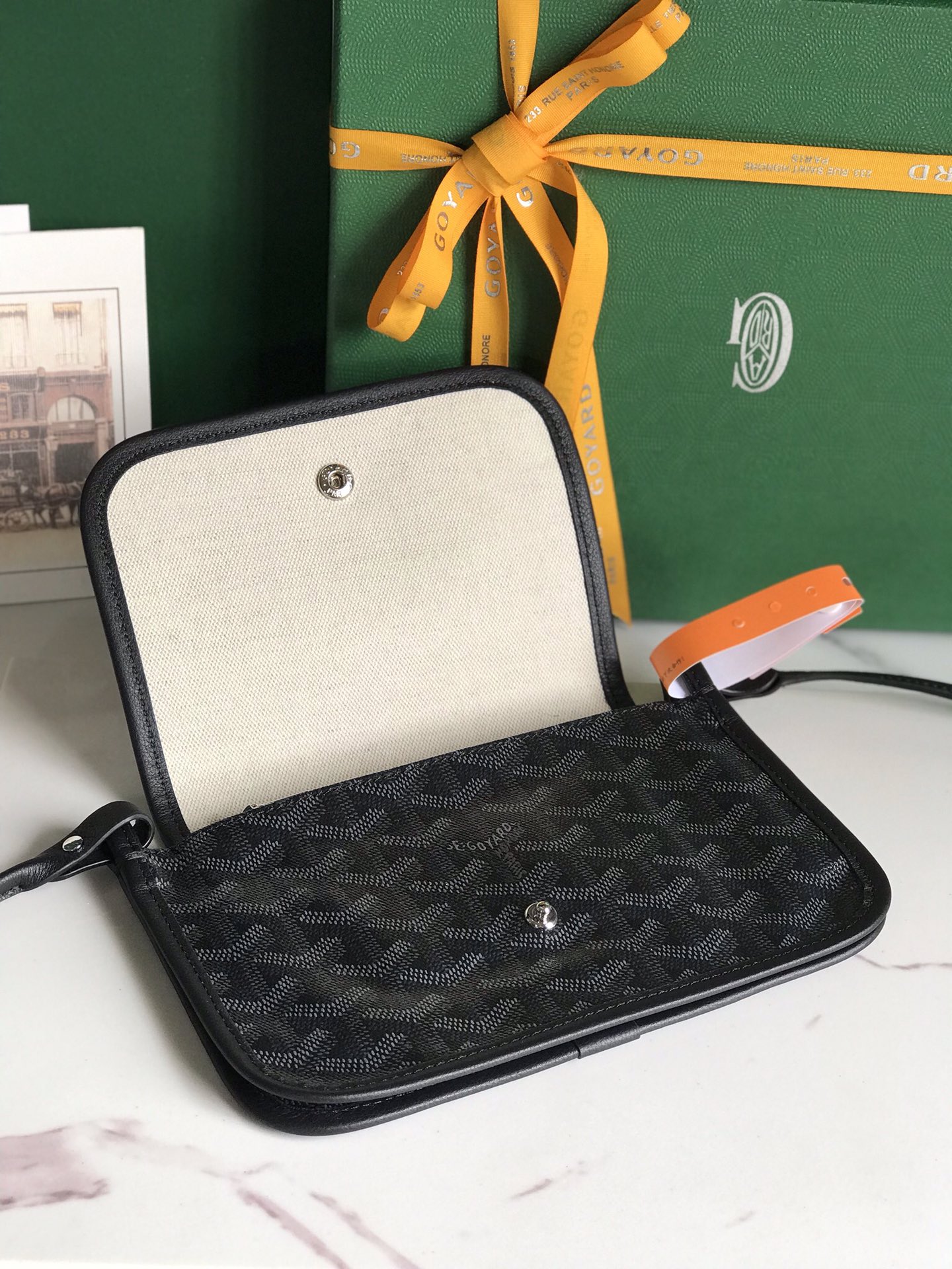 GOYARD Goyardine Plumet Wallet Clutch black