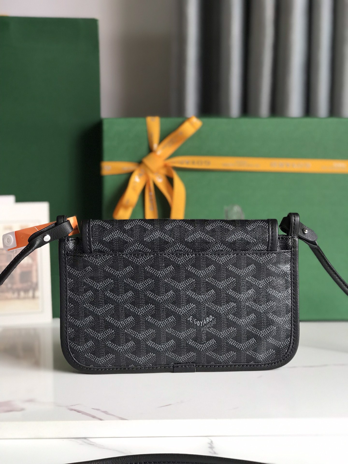 GOYARD Goyardine Plumet Wallet Clutch black
