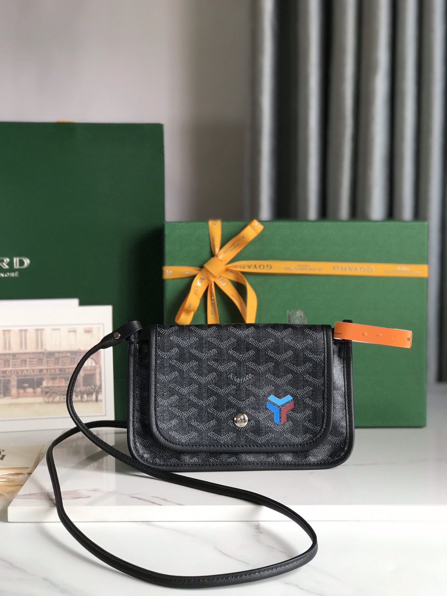 GOYARD Goyardine Plumet Wallet Clutch black