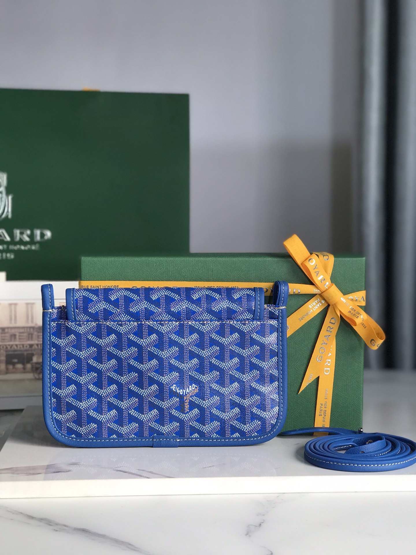 GOYARD Goyardine Plumet Wallet Clutch blue