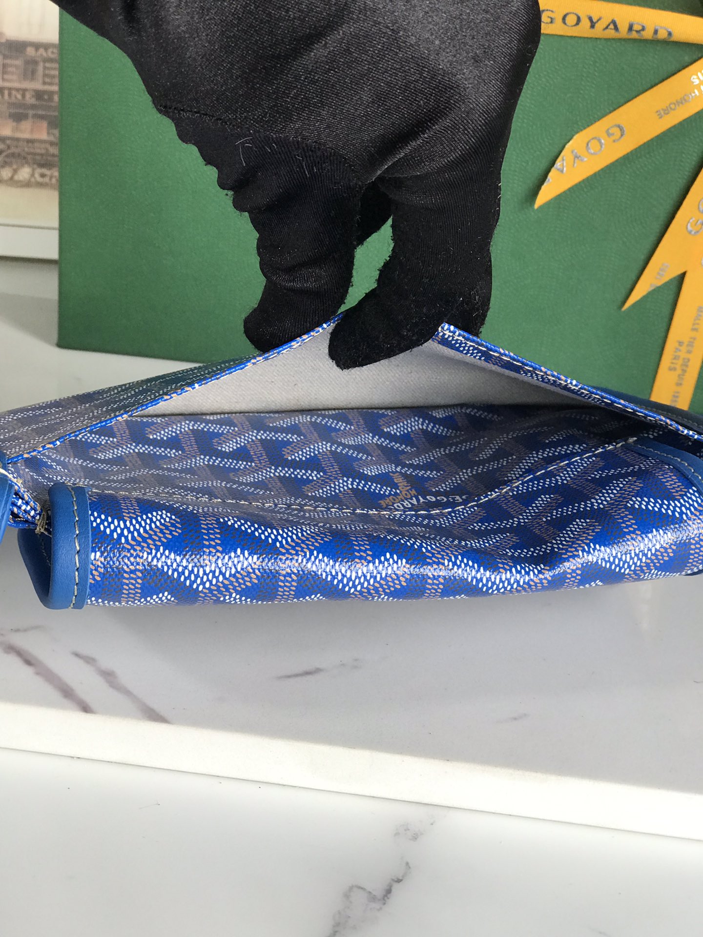 GOYARD Goyardine Plumet Wallet Clutch blue
