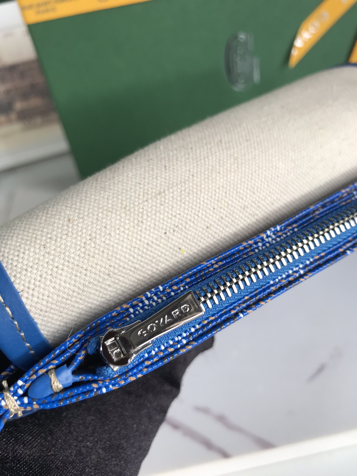 GOYARD Goyardine Plumet Wallet Clutch blue