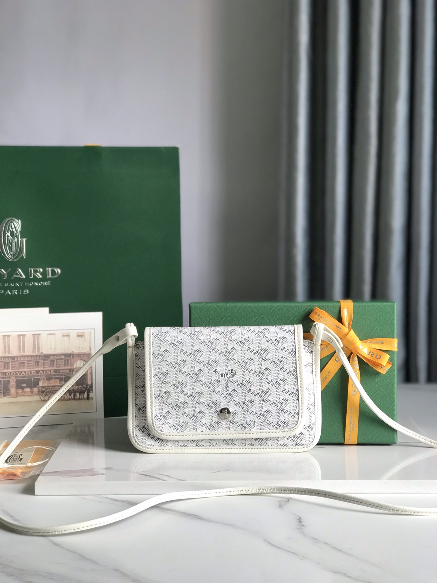 GOYARD Goyardine Plumet Wallet Clutch White 1095841