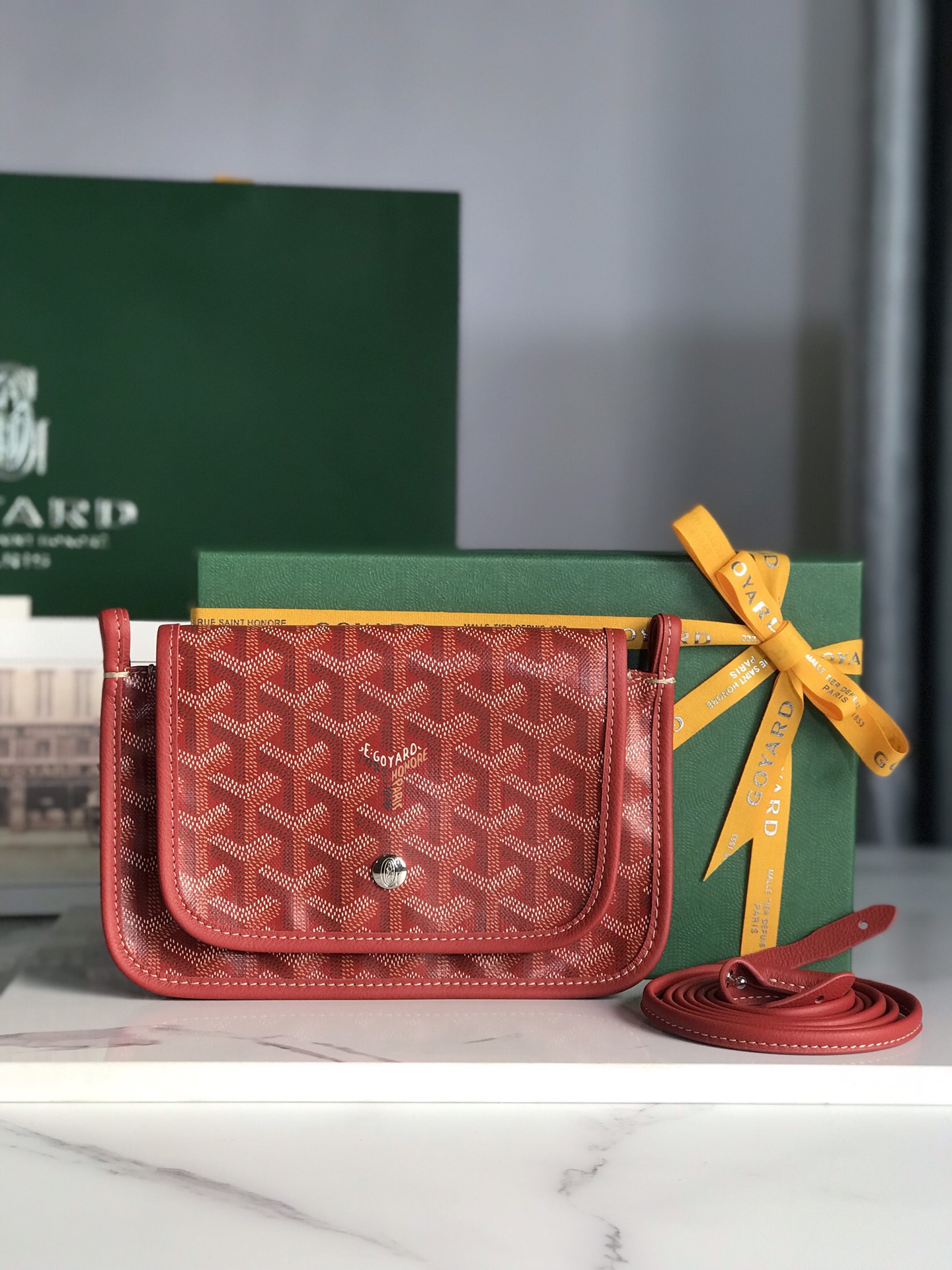 Goyard Plumet Crossbody Shoulder Bag Pochette Wallet PVC red
