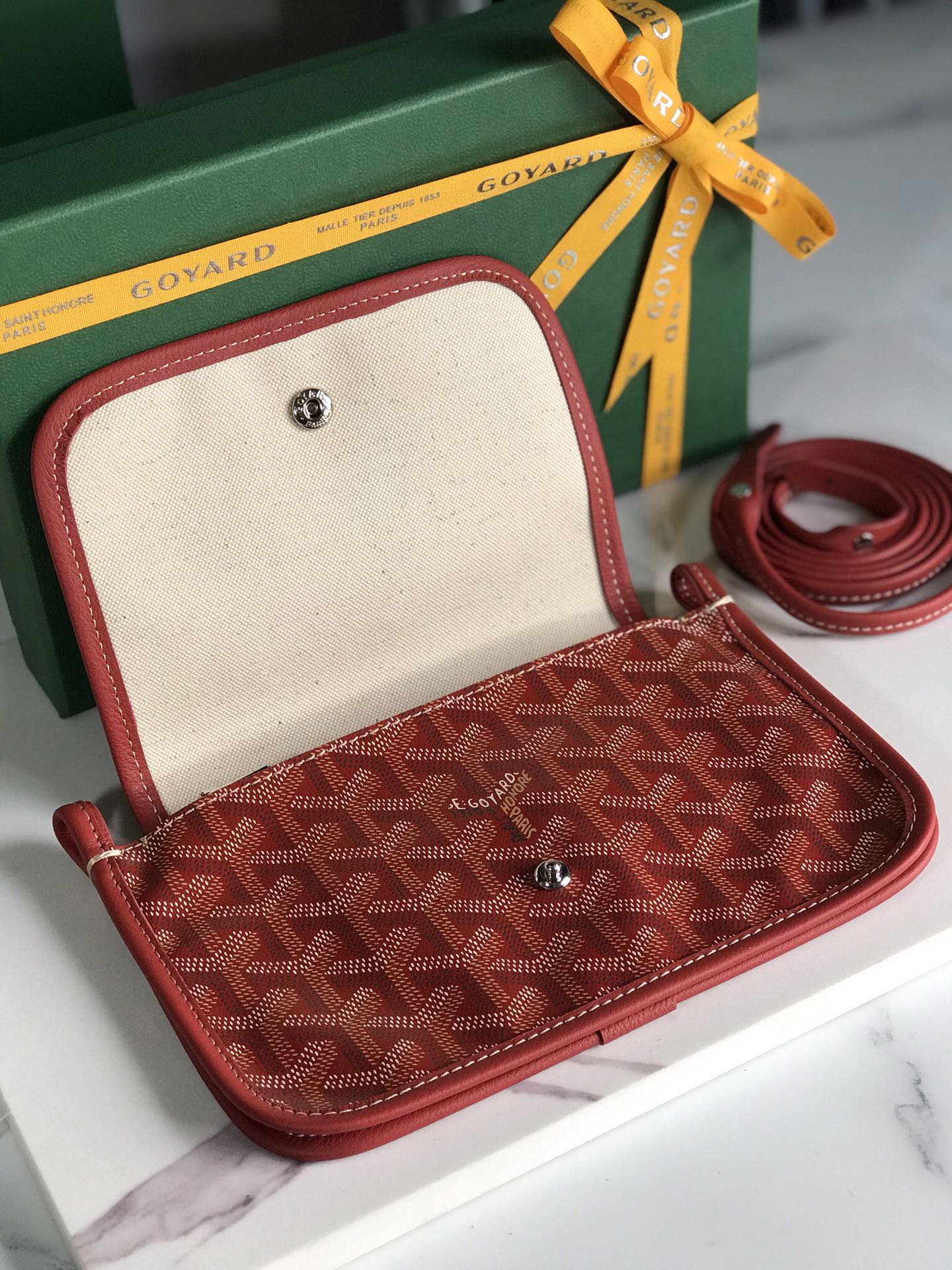 Goyard Plumet Crossbody Shoulder Bag Pochette Wallet PVC red