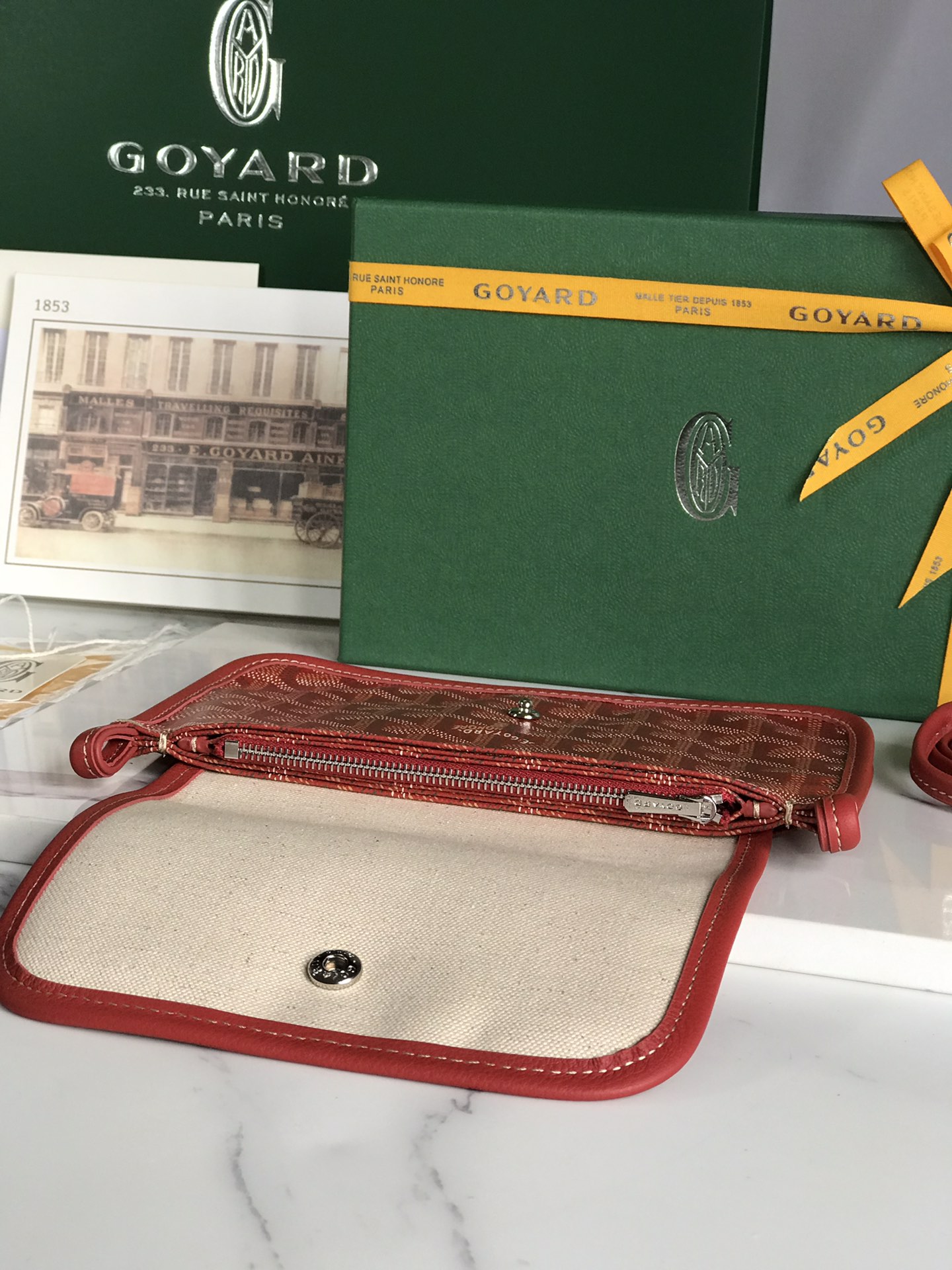Goyard Plumet Crossbody Shoulder Bag Pochette Wallet PVC red