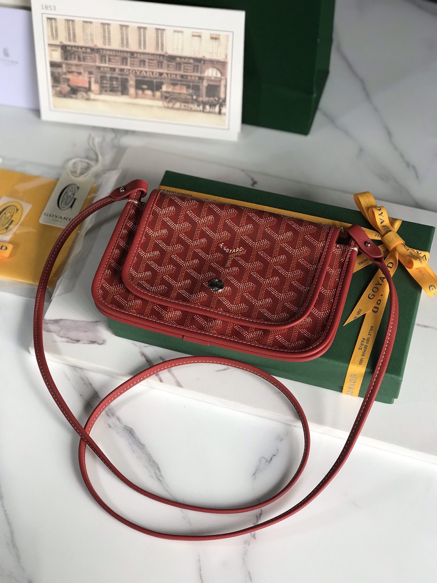 Goyard Plumet Crossbody Shoulder Bag Pochette Wallet PVC red