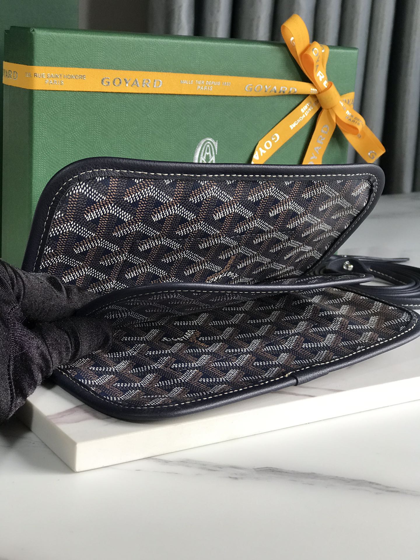 Goyard Plumet Crossbody Shoulder Bag Pochette Wallet PVC brown