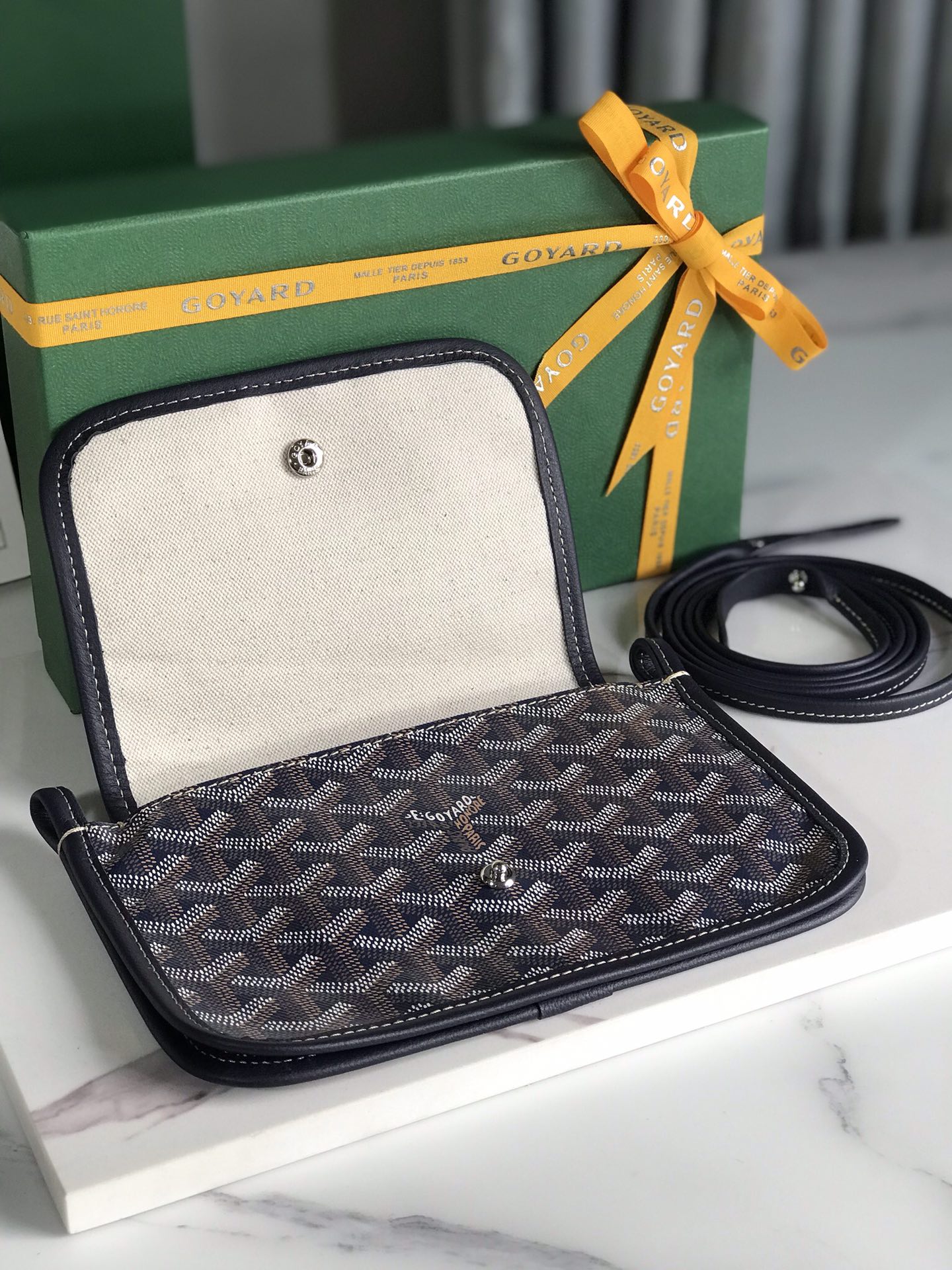 Goyard Plumet Crossbody Shoulder Bag Pochette Wallet PVC brown