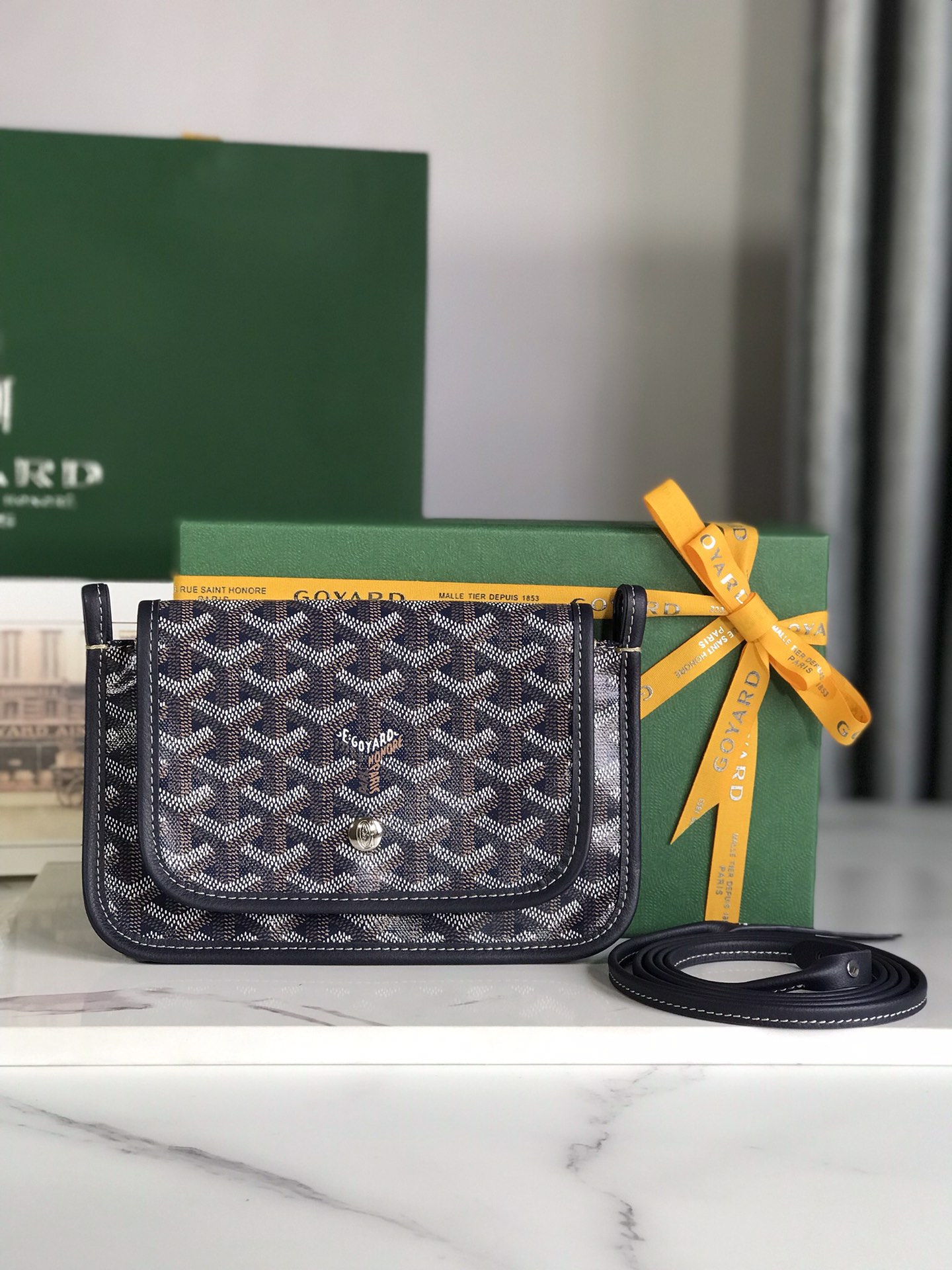 Goyard Plumet Crossbody Shoulder Bag Pochette Wallet PVC brown