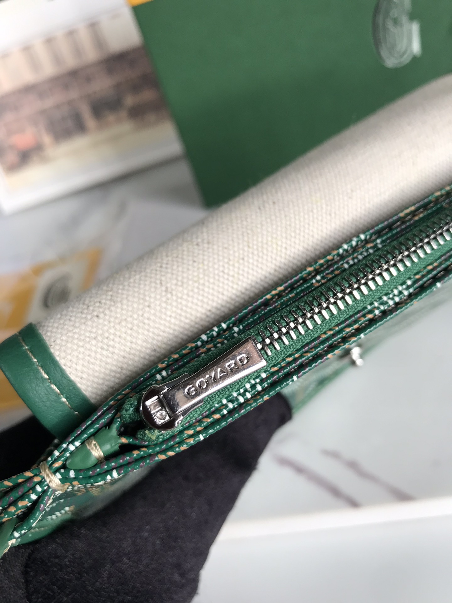 Goyard Plumet Crossbody Shoulder Bag Pochette Wallet PVC green
