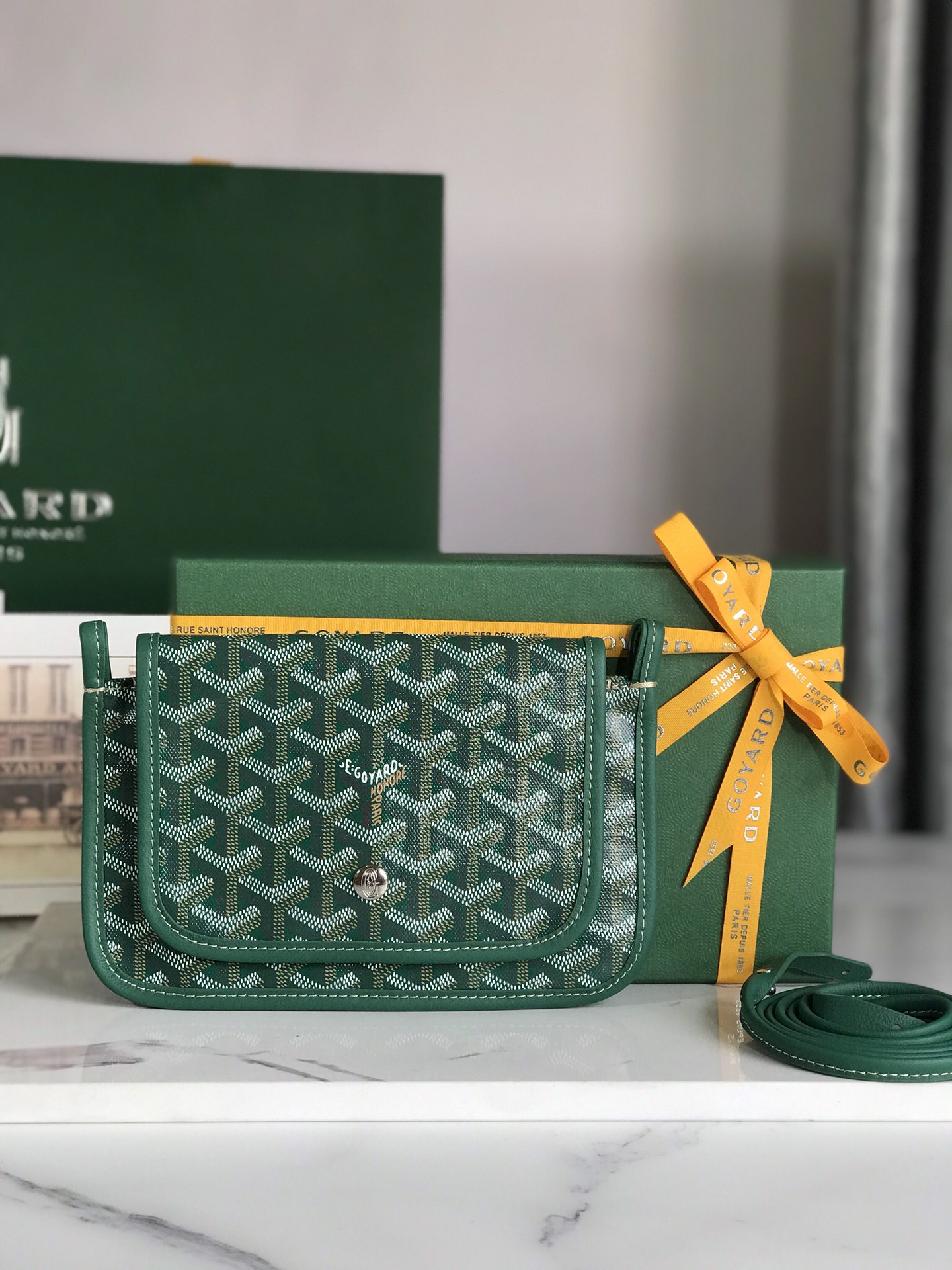 Goyard Plumet Crossbody Shoulder Bag Pochette Wallet PVC green