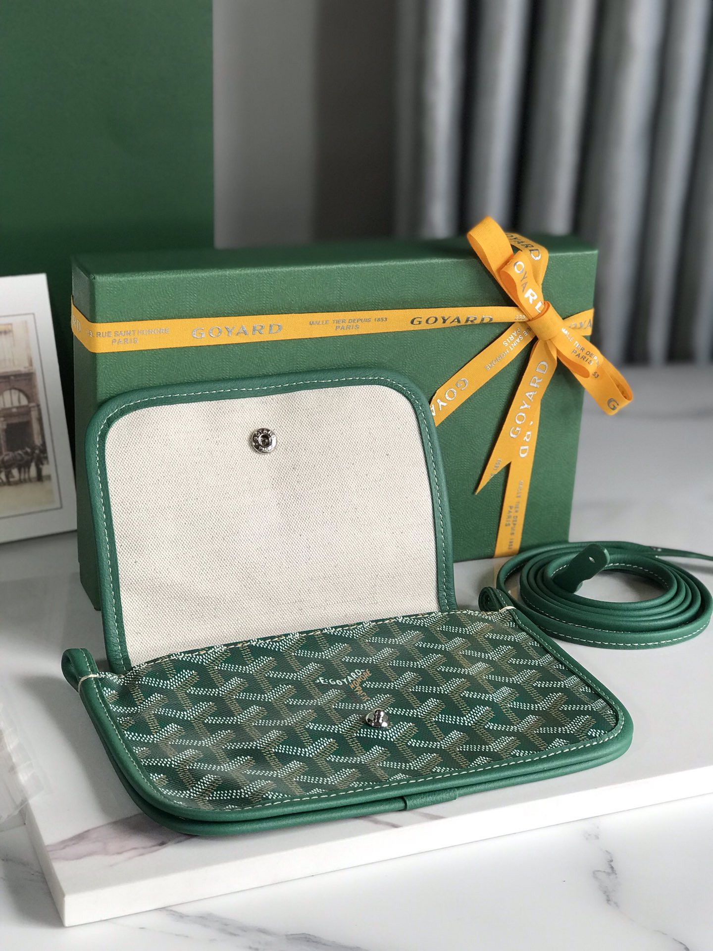 Goyard Plumet Crossbody Shoulder Bag Pochette Wallet PVC green