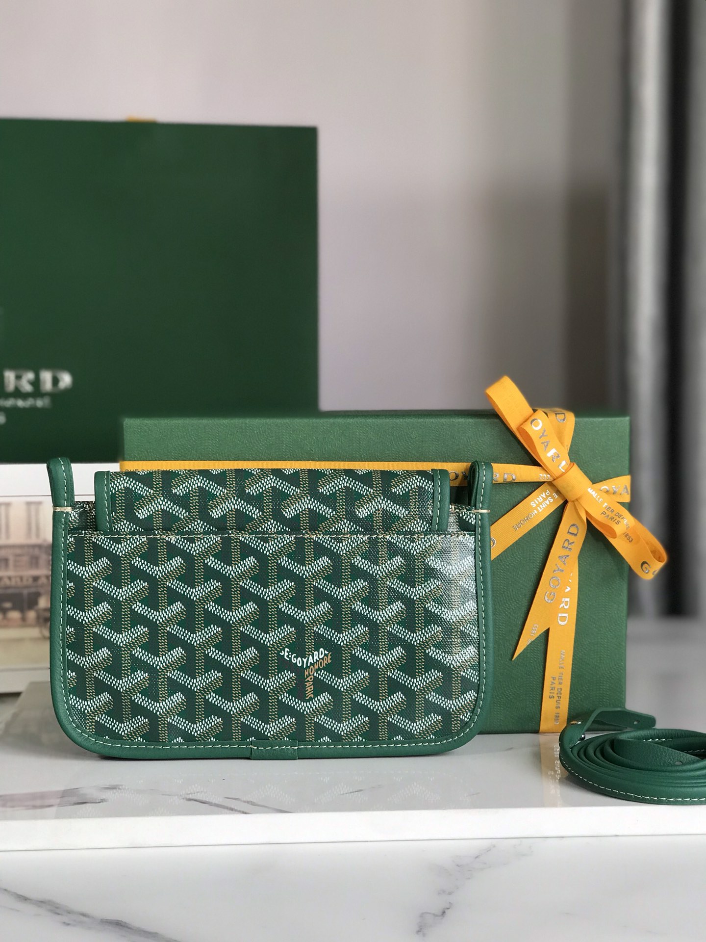 Goyard Plumet Crossbody Shoulder Bag Pochette Wallet PVC green