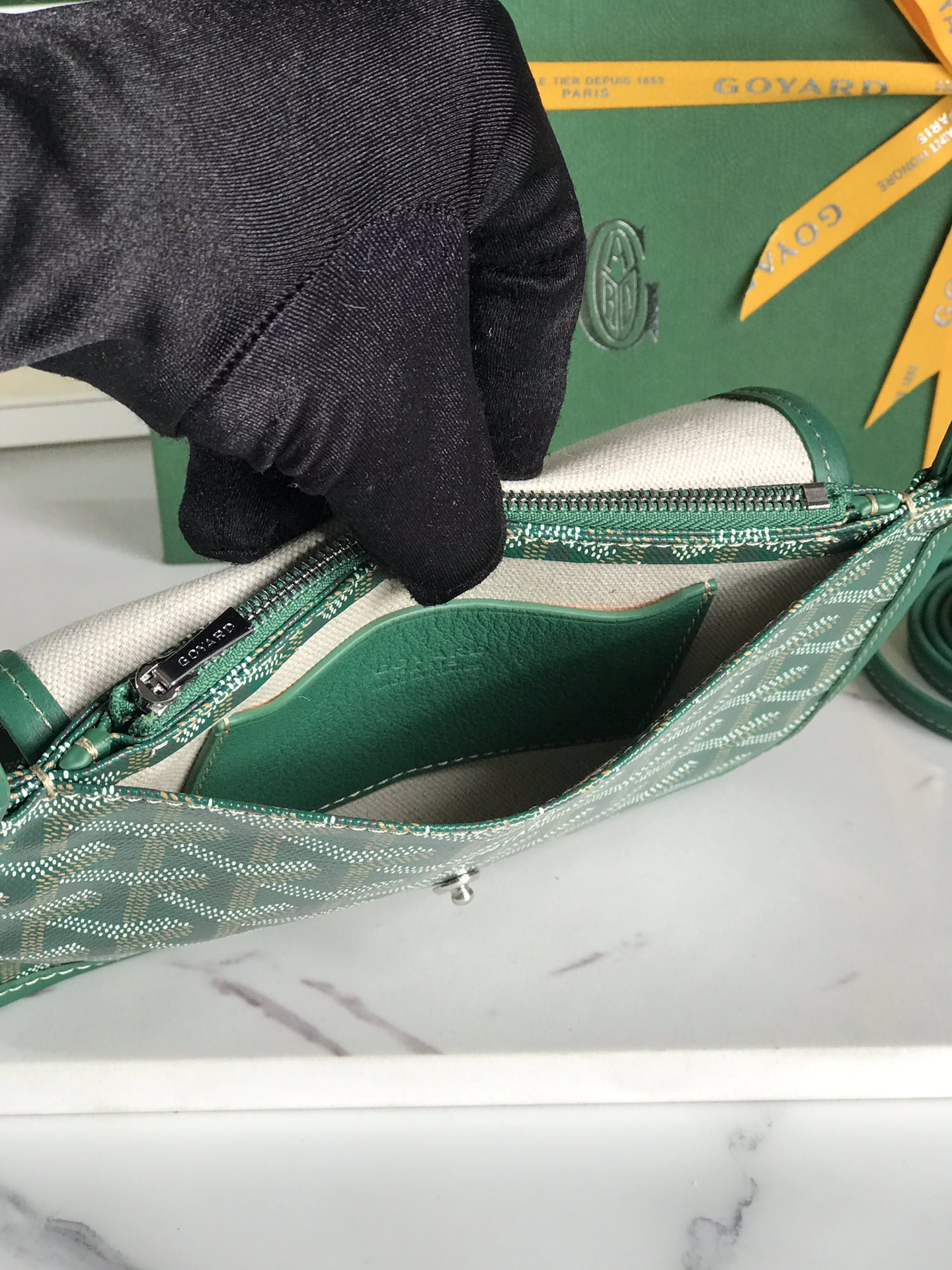 Goyard Plumet Crossbody Shoulder Bag Pochette Wallet PVC green