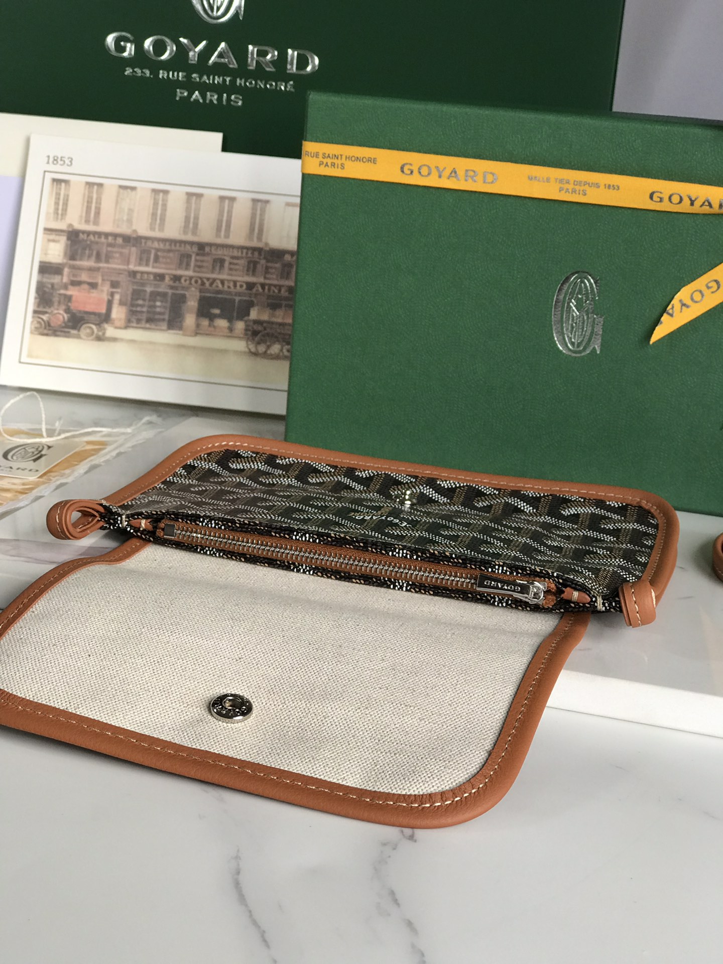 Goyard Black/Brown Chevron Print Coated Canvas Plumet