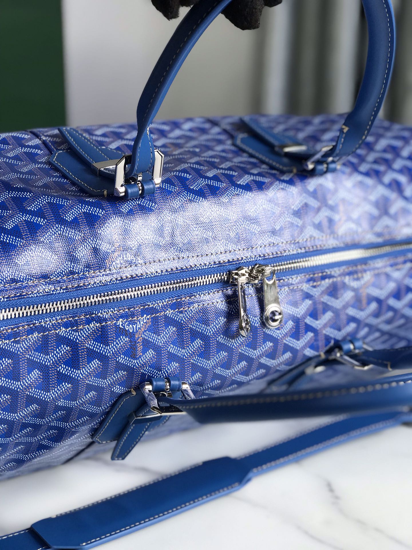 Goyard Boston 50 Duffle Bag Blue Rare |