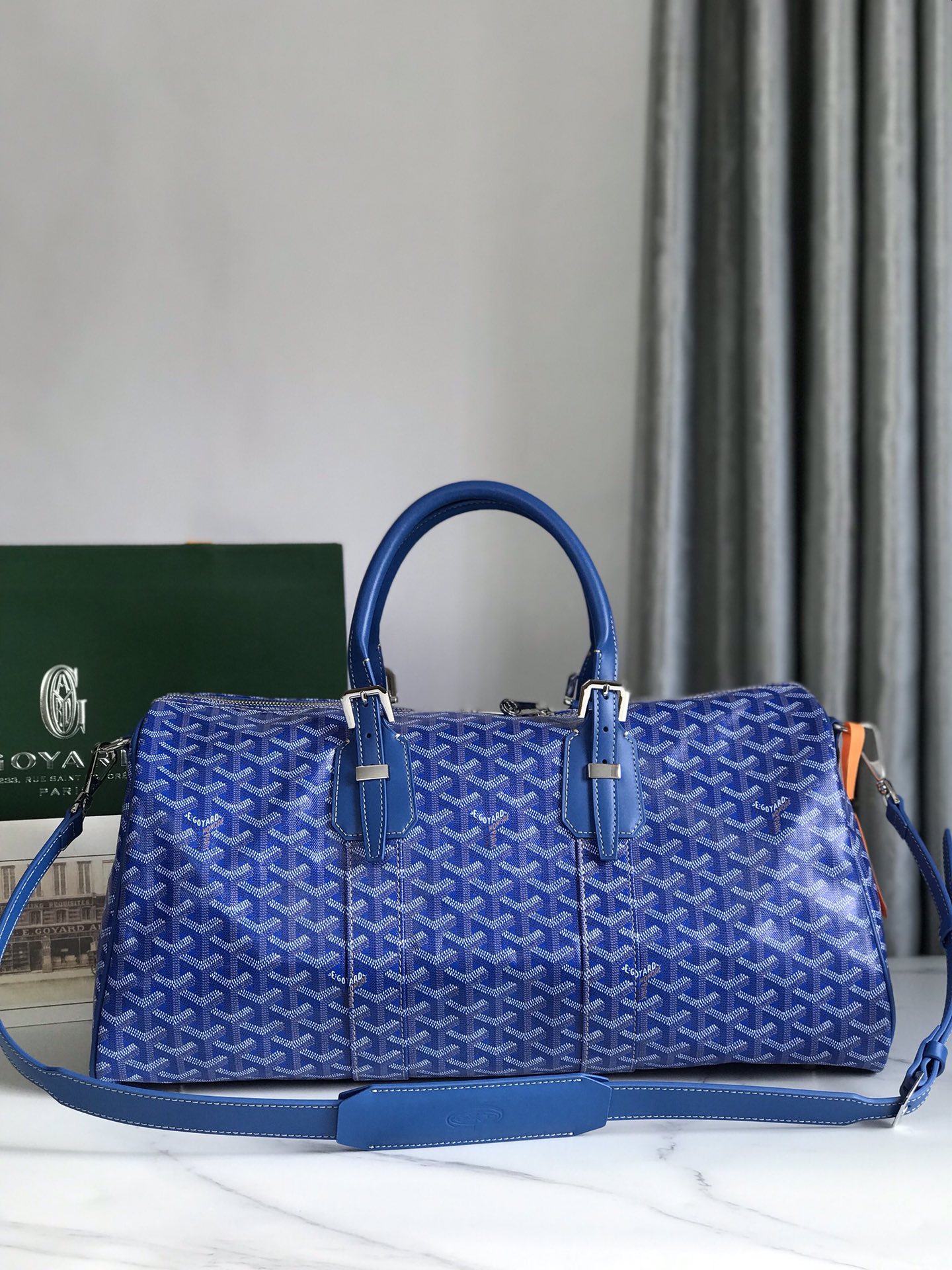 Goyard Boston 50 Duffle Bag Blue Rare |