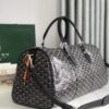 Goyard black brown Goyardine Coated Canvas Croisjour 55 Boston Bag
