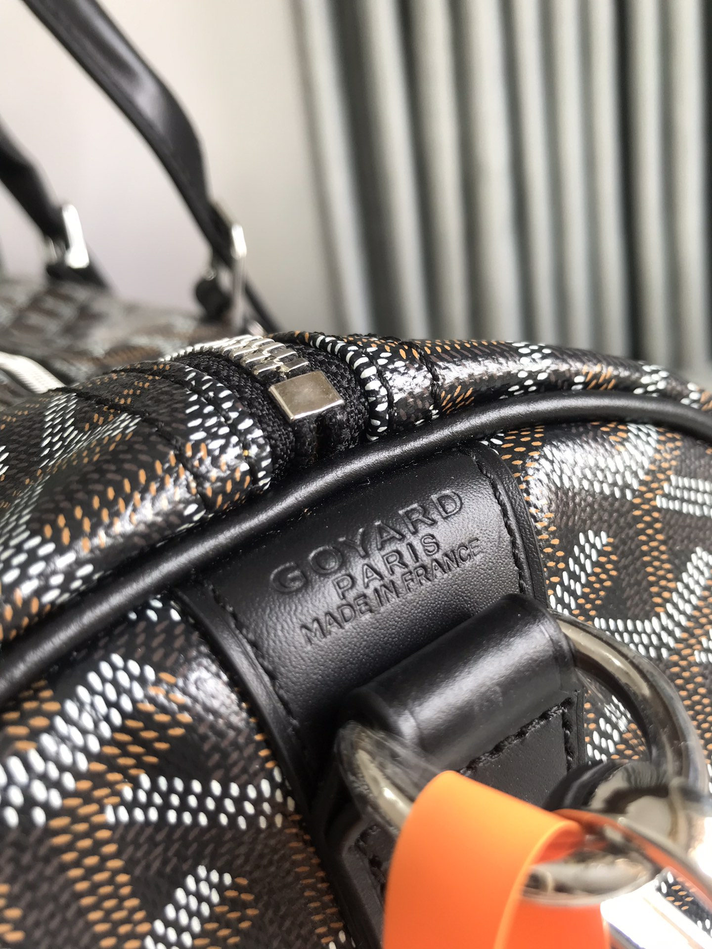 Goyard black brown Goyardine Coated Canvas Croisjour 55 Boston Bag