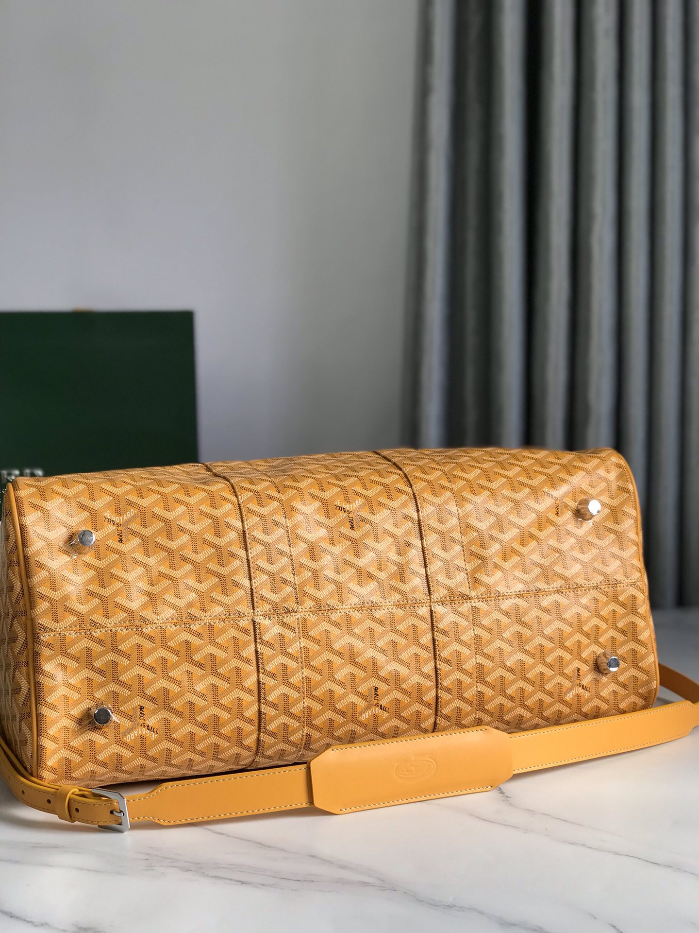 Goyard yellow Goyardine Coated Canvas Croisjour 55 Boston Bag