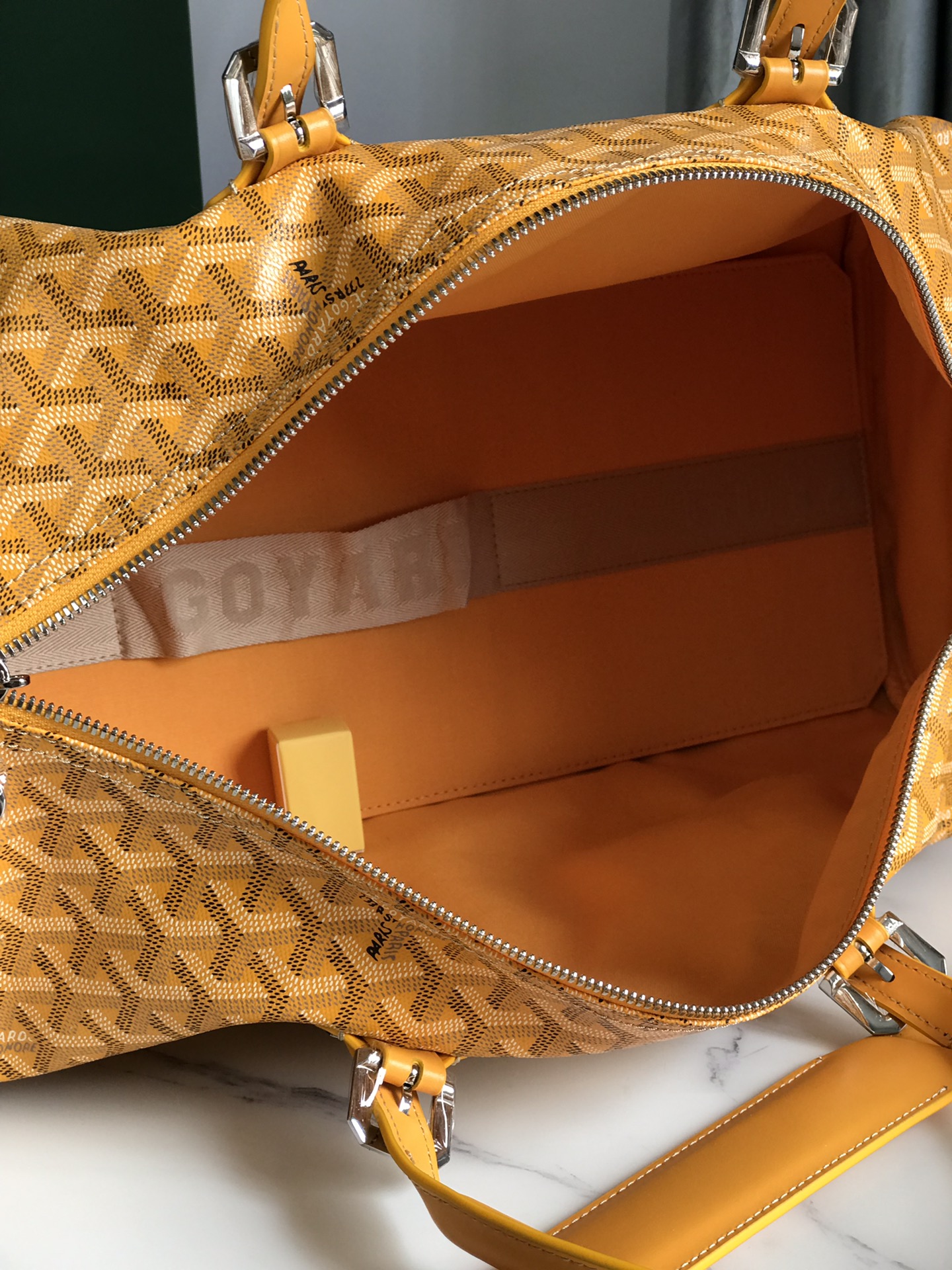 Goyard yellow Goyardine Coated Canvas Croisjour 55 Boston Bag