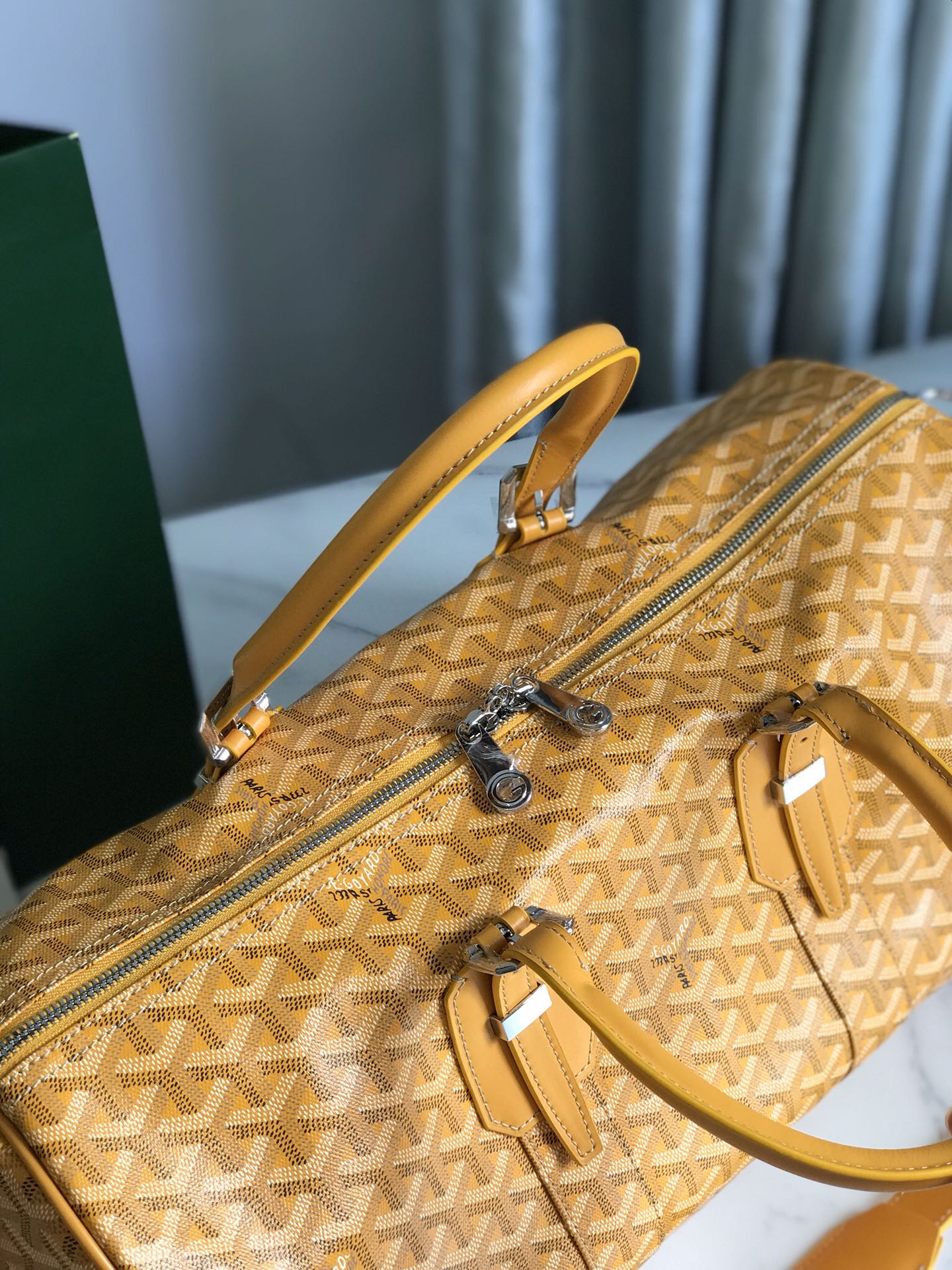 Goyard yellow Goyardine Coated Canvas Croisjour 55 Boston Bag