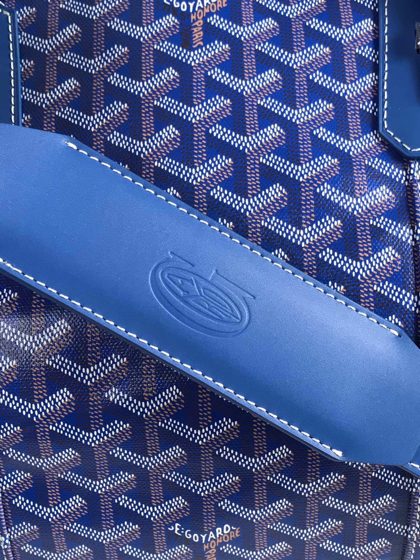Goyard blue Goyardine Coated Canvas Croisjour 55 Boston Bag