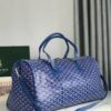 Goyard blue Goyardine Coated Canvas Croisjour 55 Boston Bag