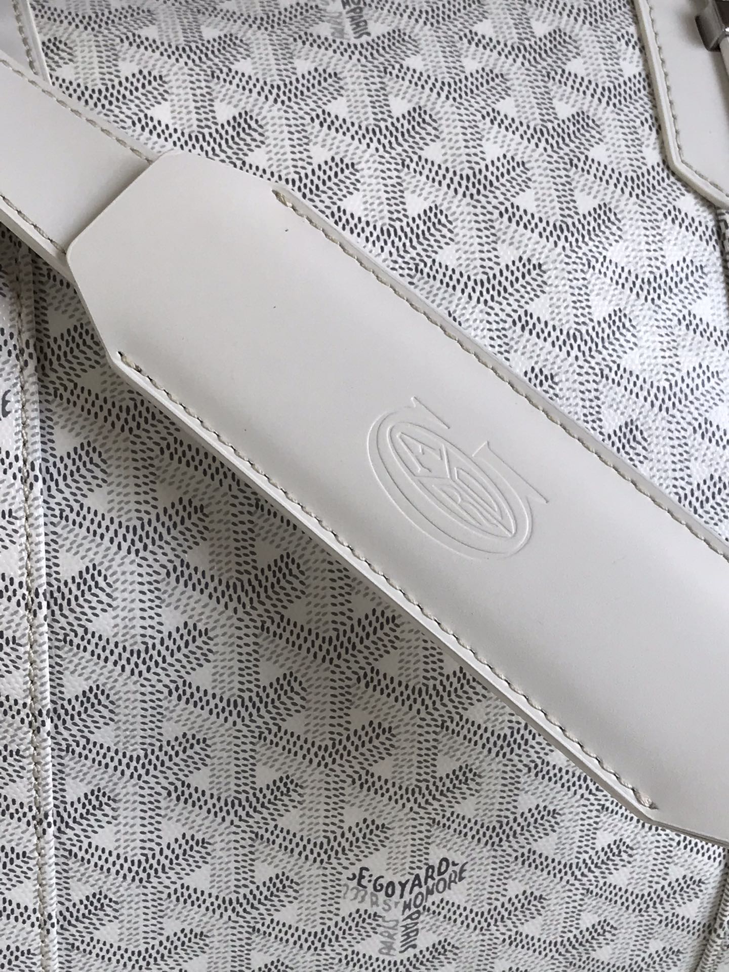 Goyard white Goyardine Coated Canvas Croisjour 55 Boston Bag