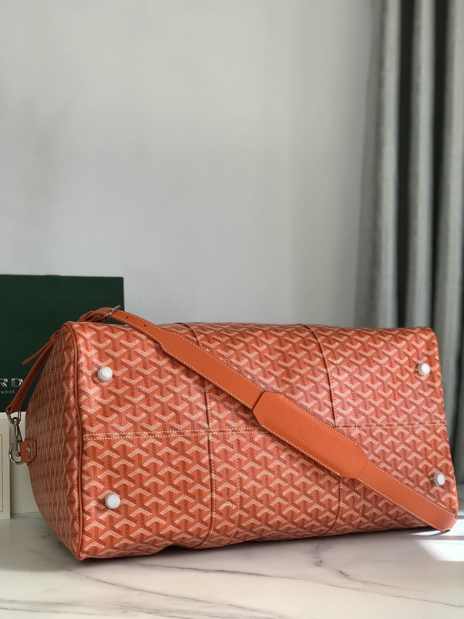 Goyard orange Goyardine Coated Canvas Croisjour 55 Boston Bag