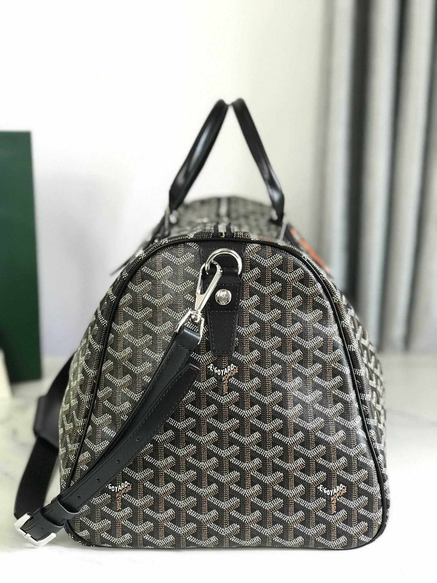 Goyard black Goyardine Coated Canvas Croisjour 55 Boston Bag