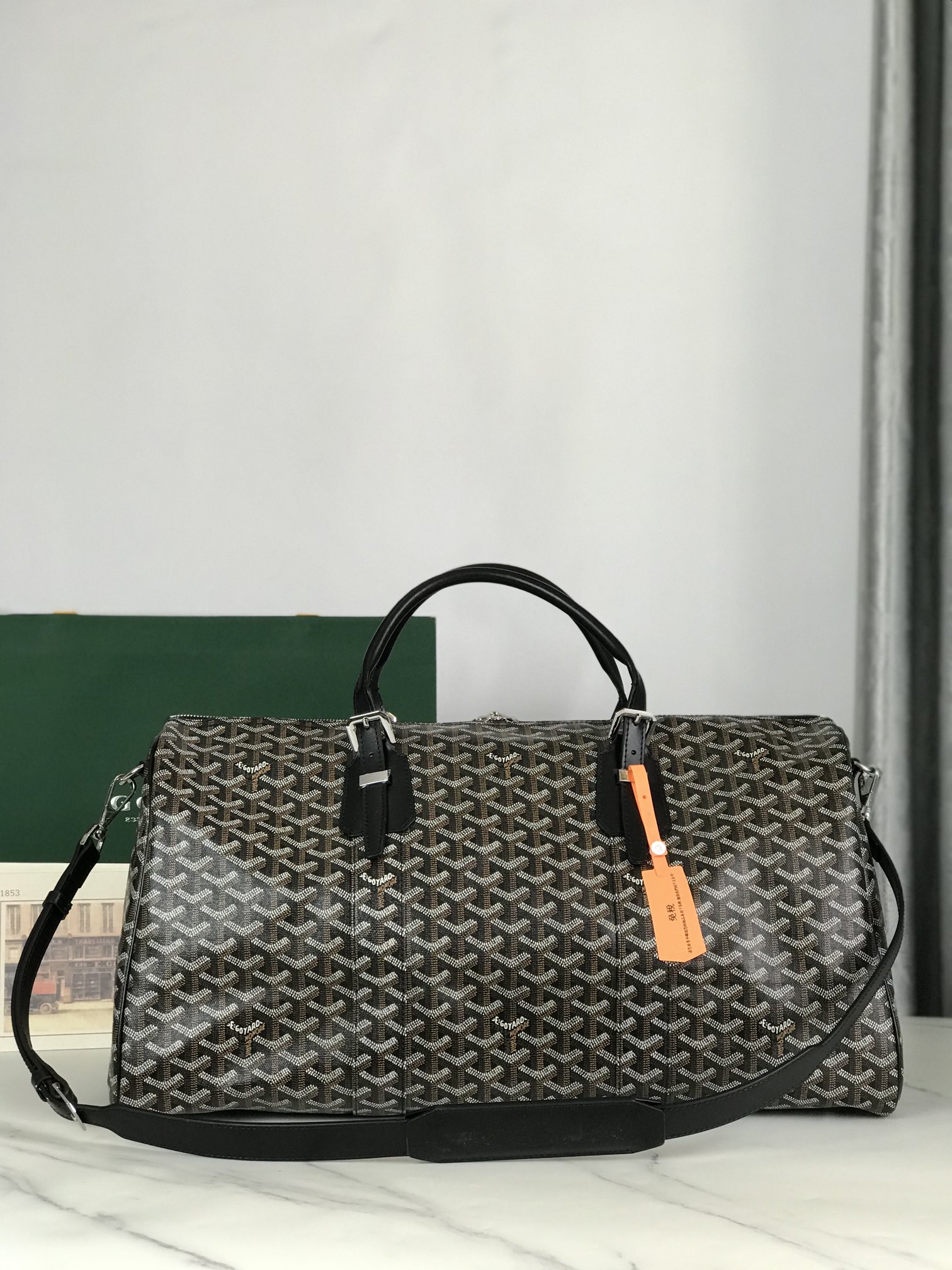 Goyard black Goyardine Coated Canvas Croisjour 55 Boston Bag