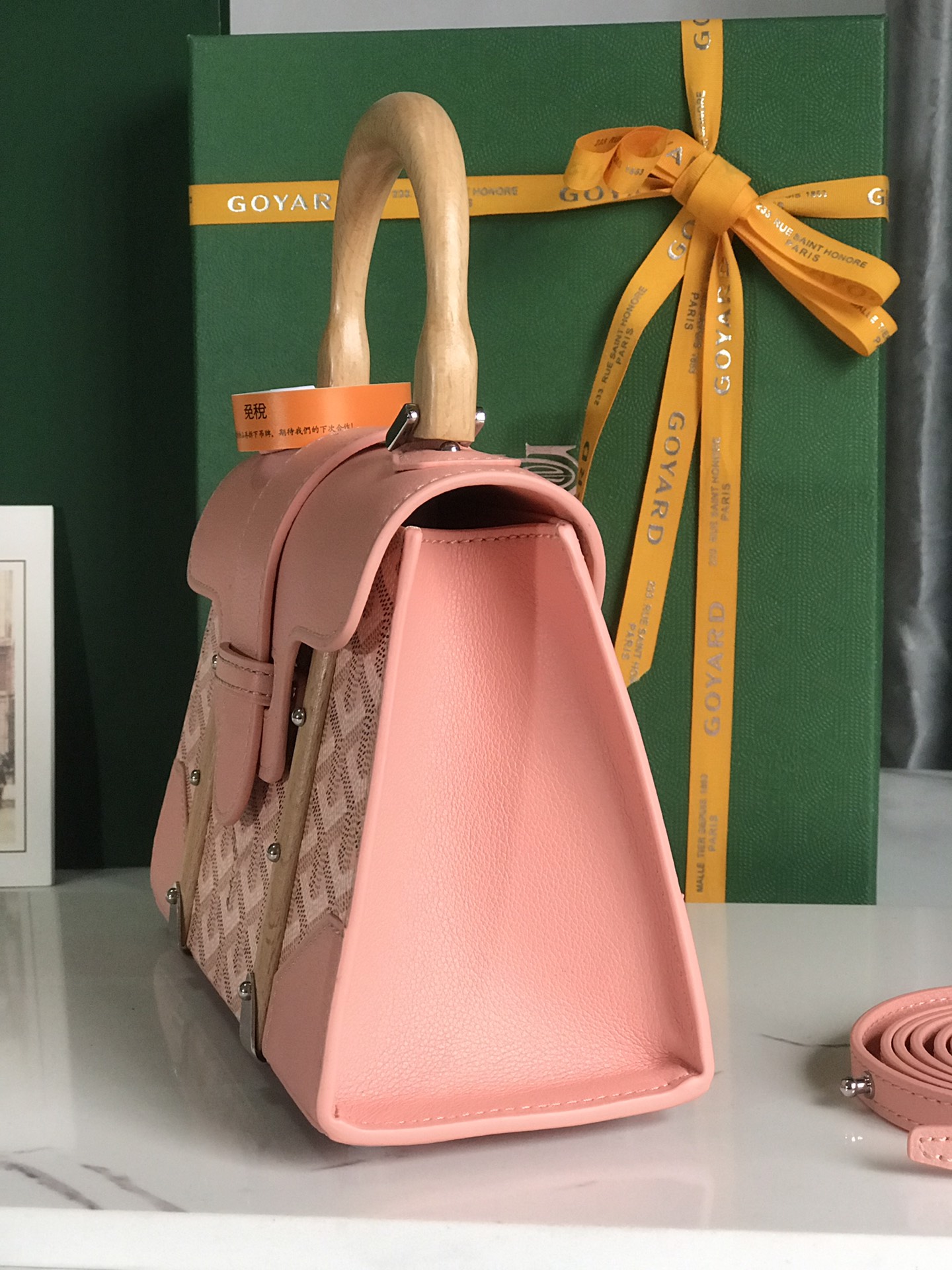 Goyard Saigon Structure Nano Bag Pink Goyardine Silver ...
