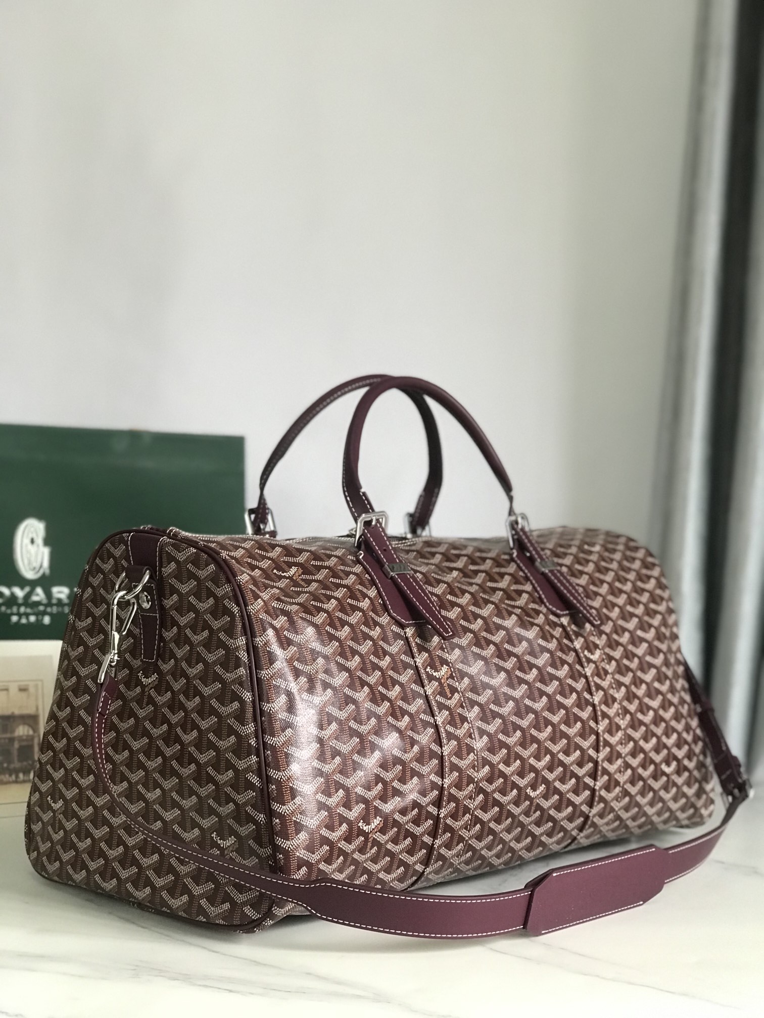 Goyard brown Goyardine Coated Canvas Croisjour 55 Boston Bag