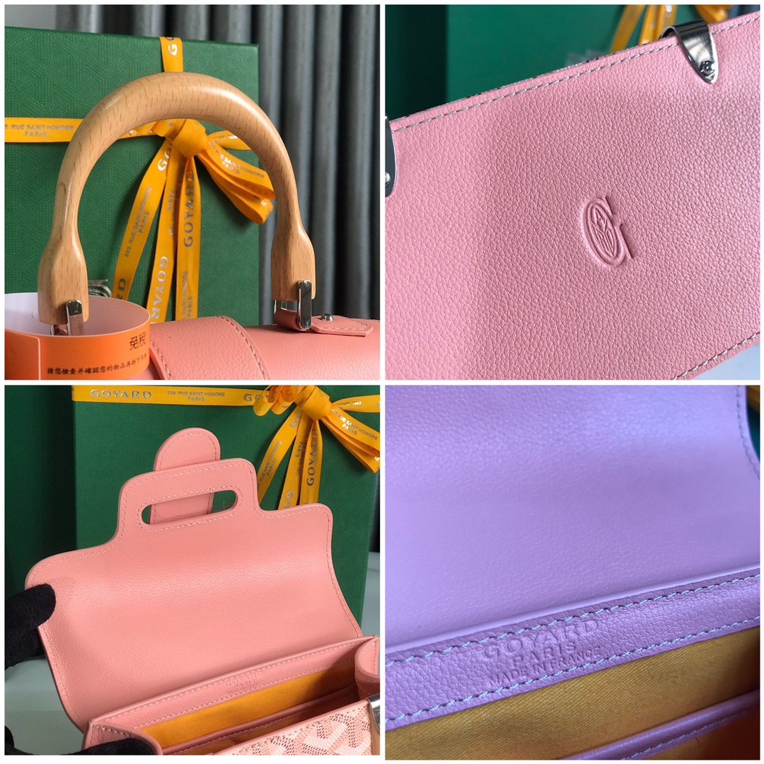 Goyard Saigon Structure Nano Bag Pink Goyardine Silver ...